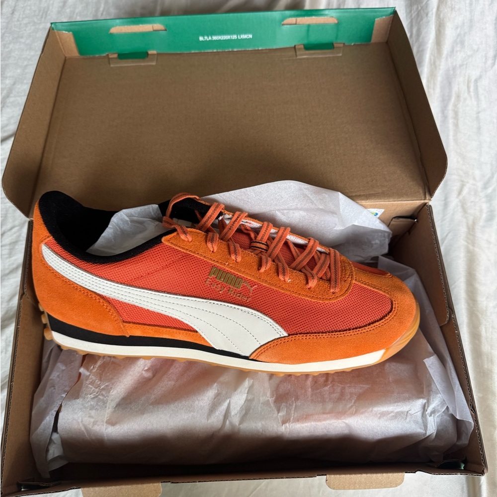 Puma Orange and White Retro Sneakers